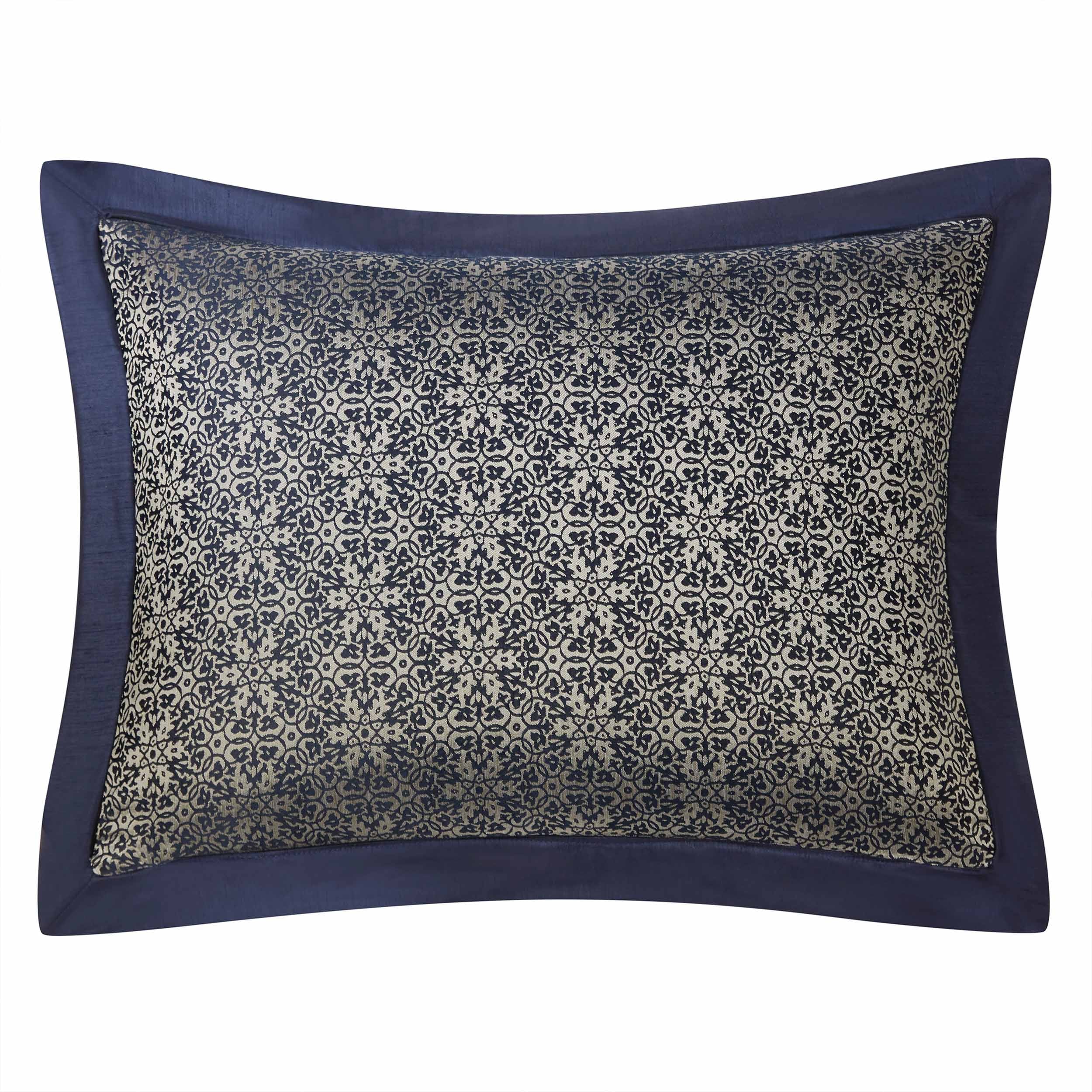 Vaughn Navy/Gold 6 Piece Comforter Set Comforter Sets By Waterford