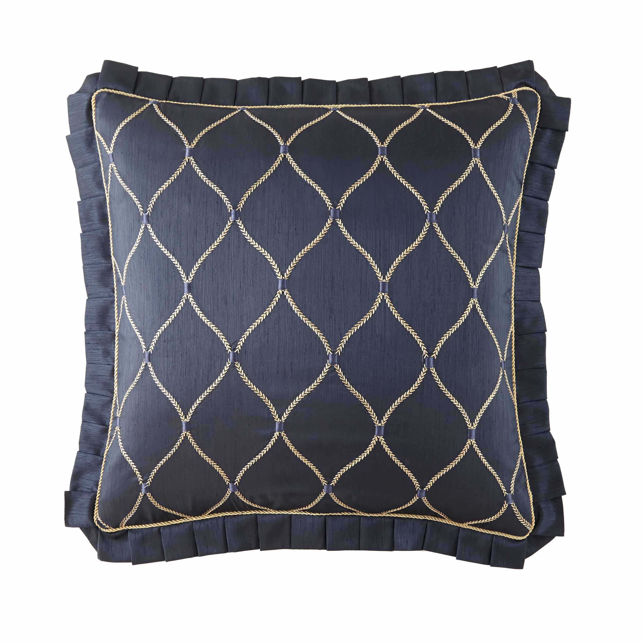 Vaughn Navy/Gold 6 Piece Comforter Set Comforter Sets By Waterford