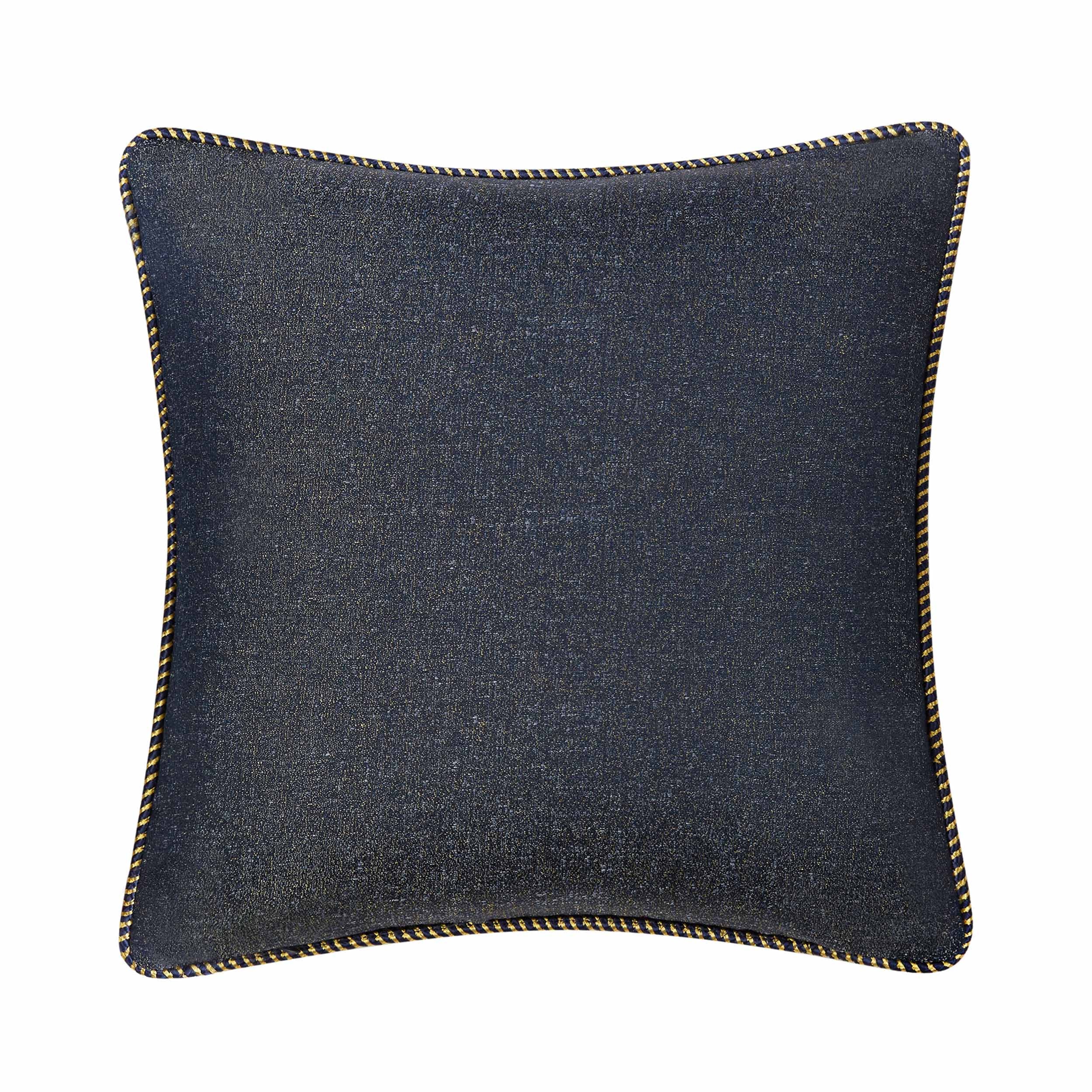 Vaughn Navy/Gold Decorative Throw Pillow Set of 3 Throw Pillows By Waterford