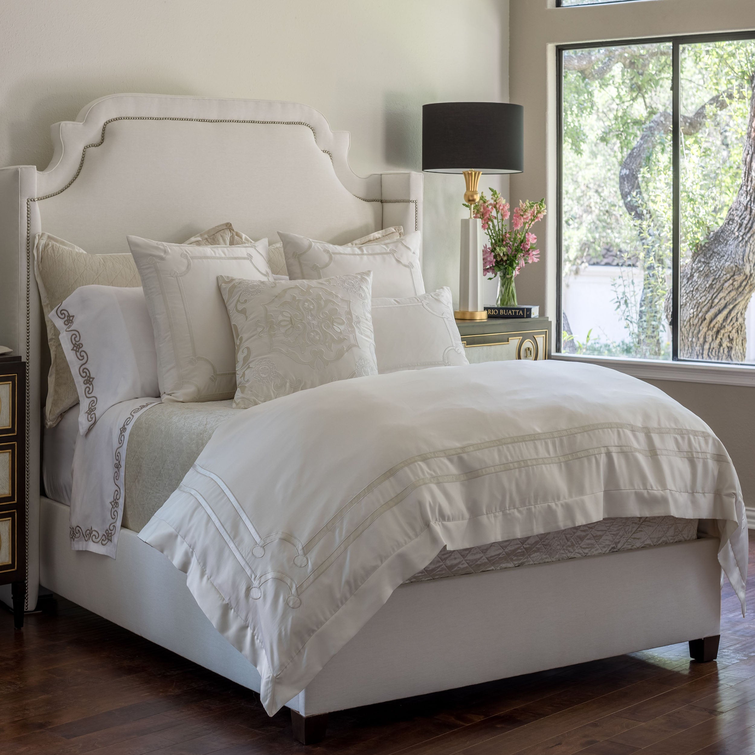 Vendome Ivory Duvet Cover - Lili Alessandra Duvet Covers By Lili Alessandra