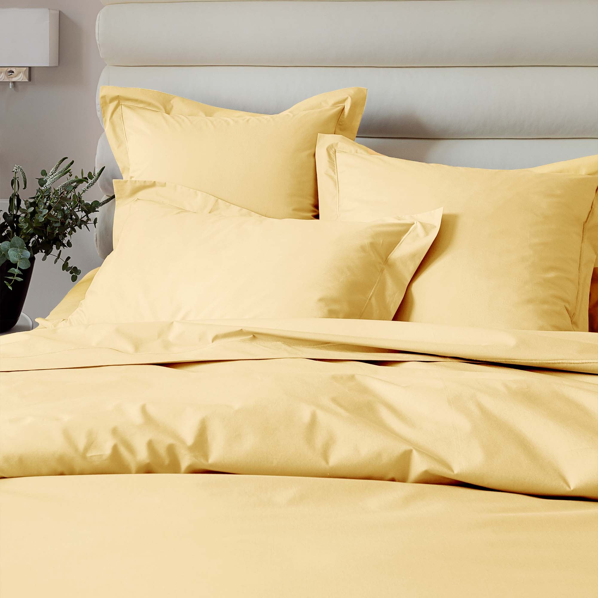 Vexin Pollen Yellow 100% Cotton Percale Duvet Cover Duvet Covers By Anne de Solène