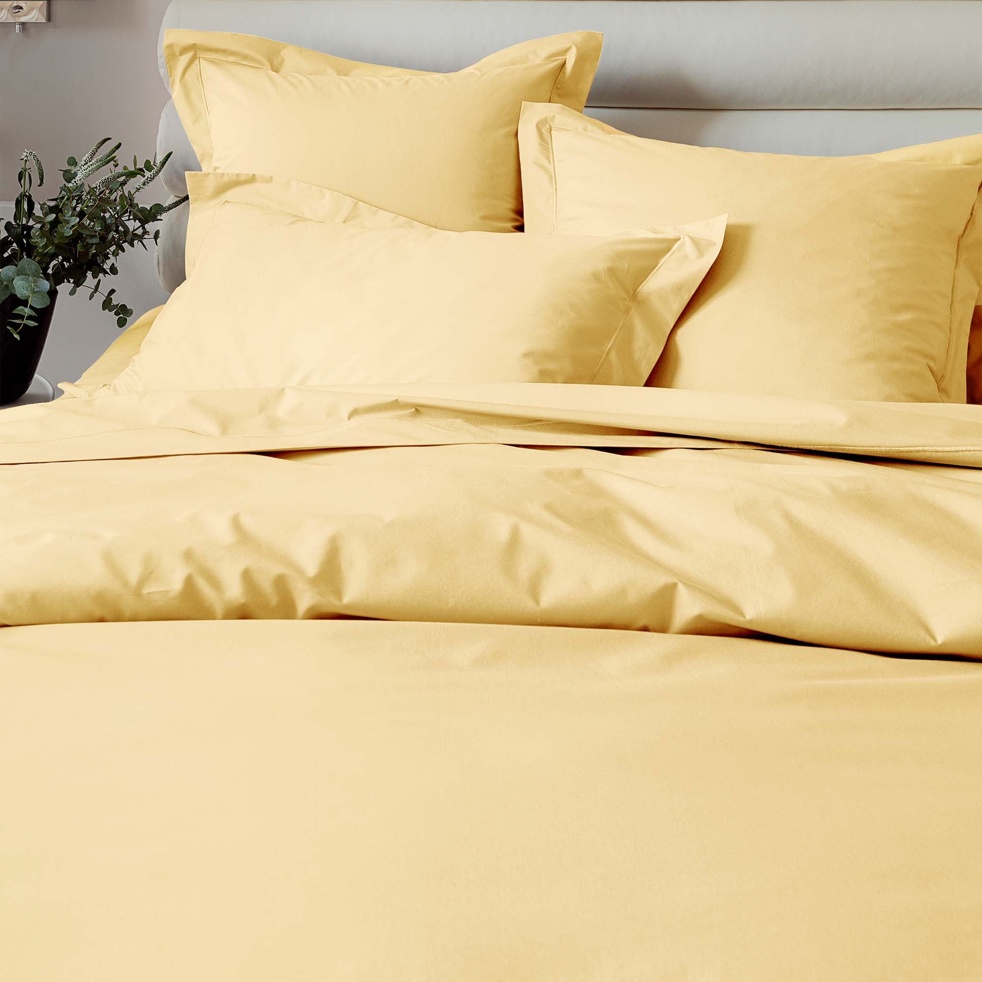 Vexin Pollen Yellow 100% Cotton Percale Flat Sheet Flat Sheet By Anne de Solène