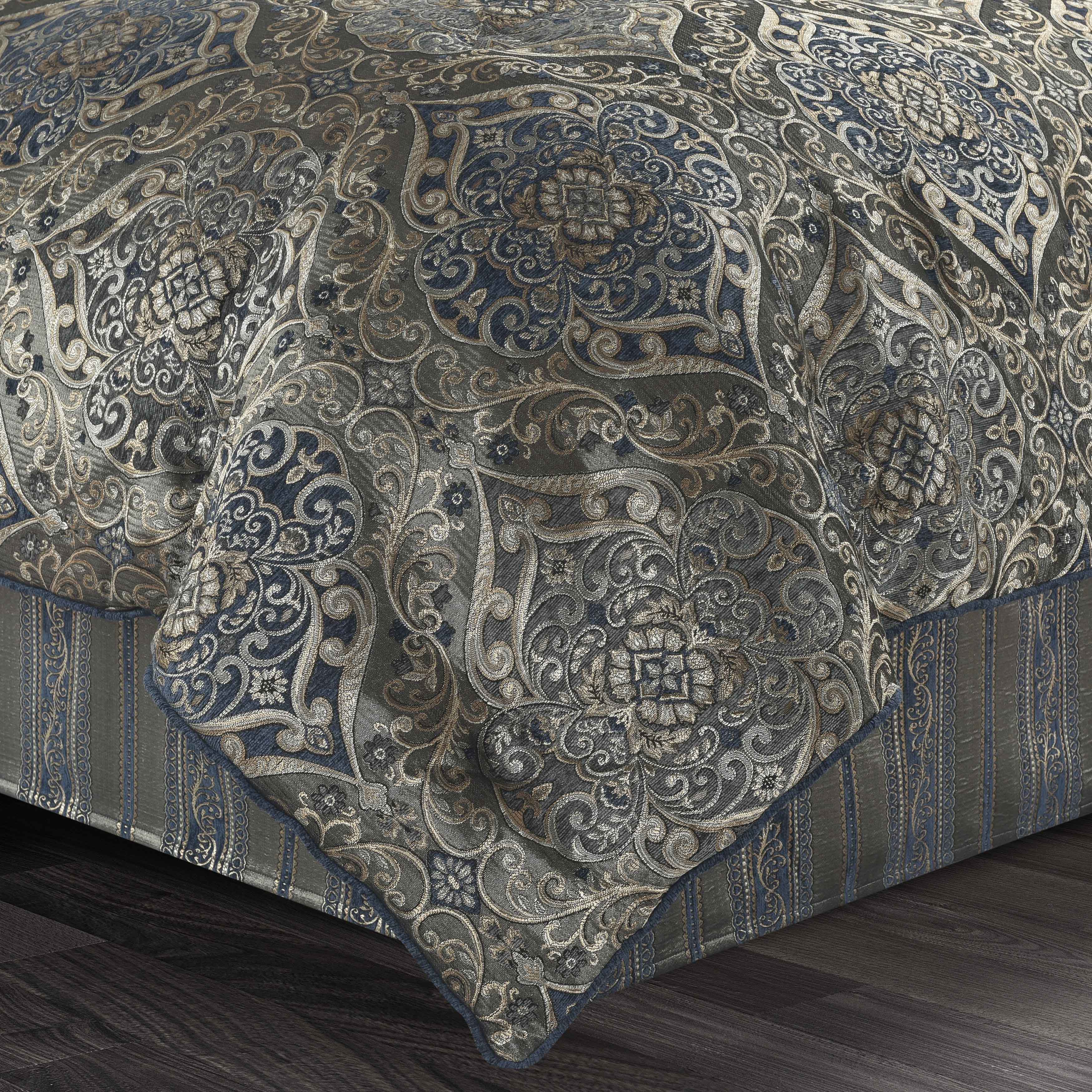 Weston Blue 4-Piece Comforter Set Comforter Sets By J. Queen New York