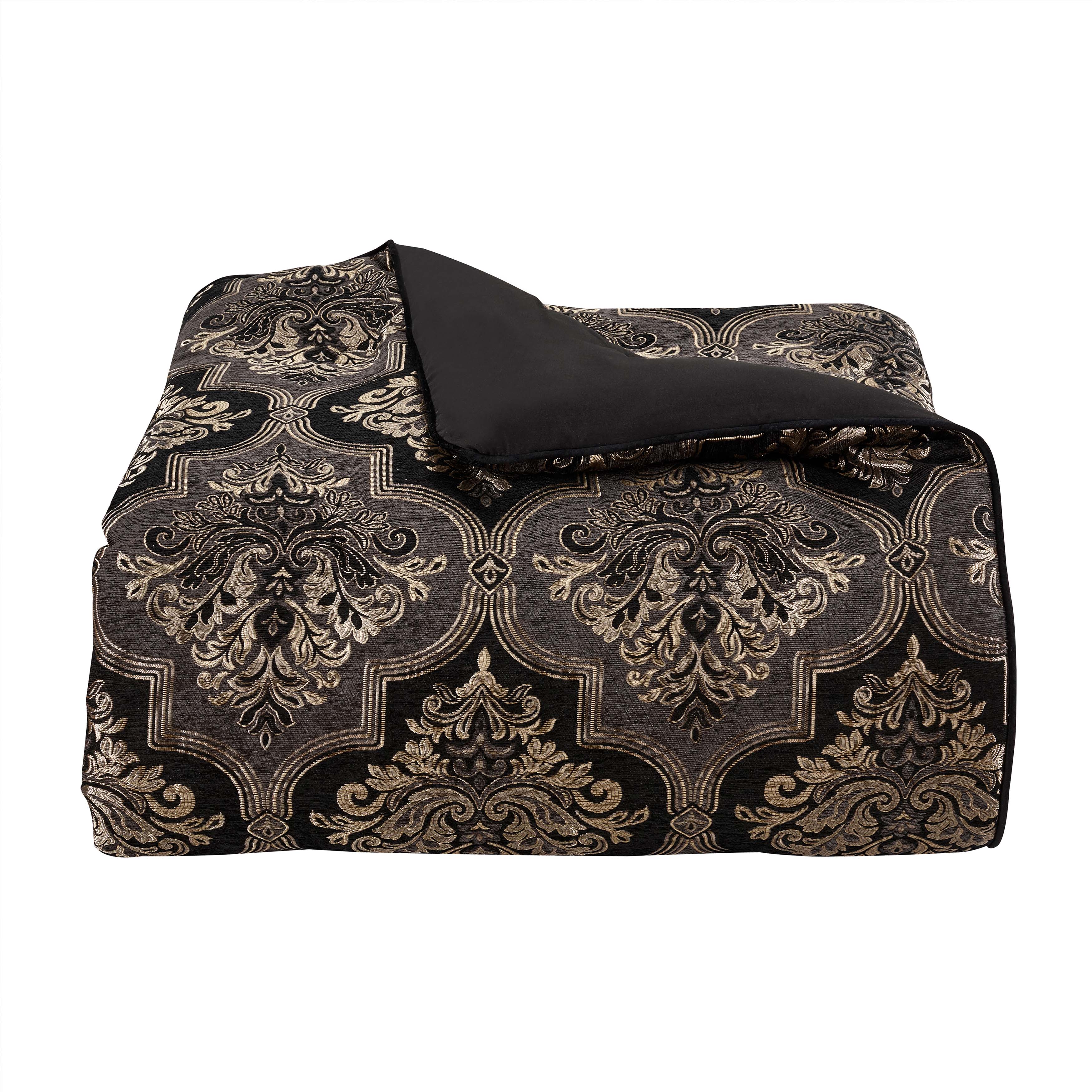 Windham Black 4-Piece Comforter Set By J Queen in King- Final Sale Comforter Sets By US Office - Latest-bedding
