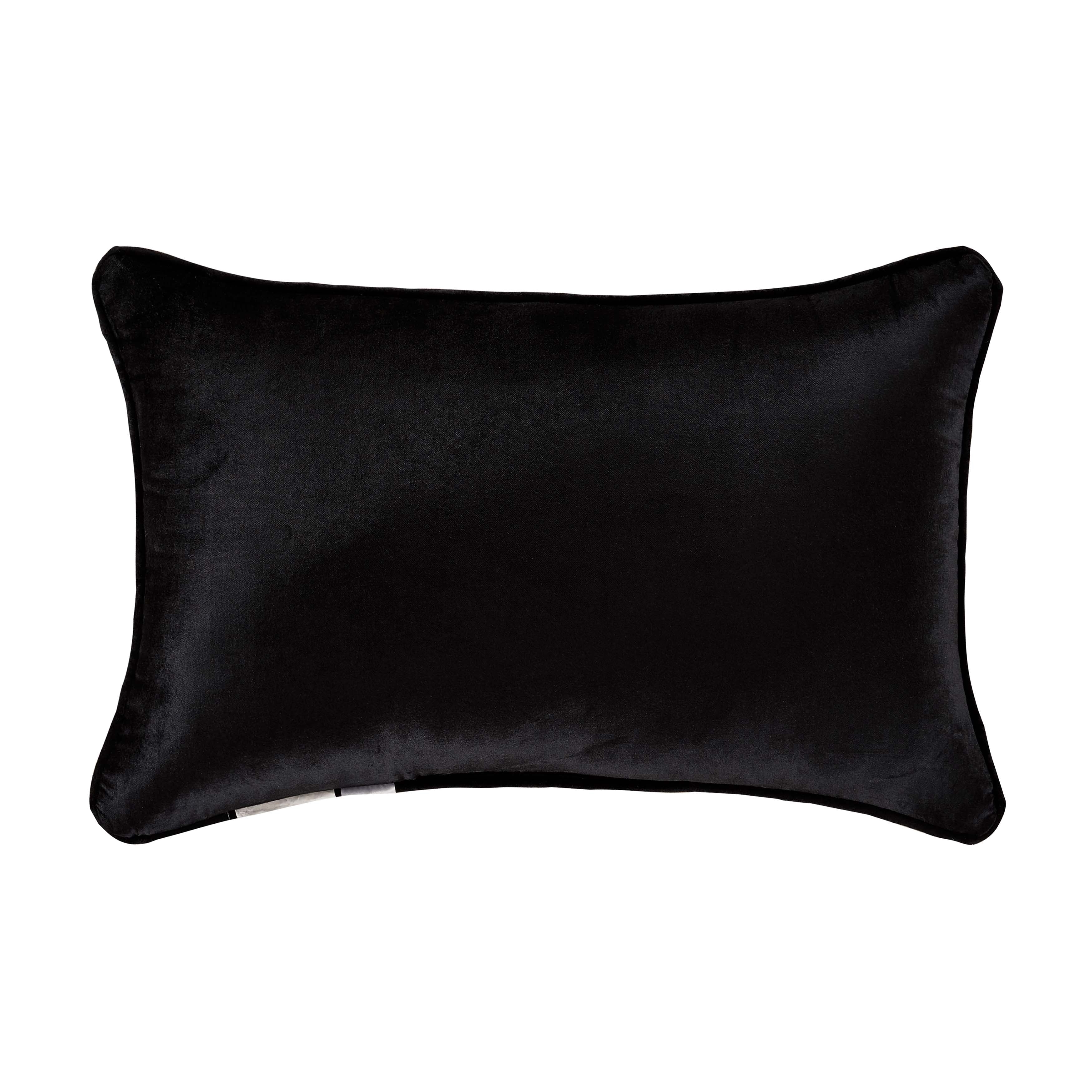 Windham Black Boudoir Decorative Throw Pillow 23" x 15" By J Queen Throw Pillows By J. Queen New York