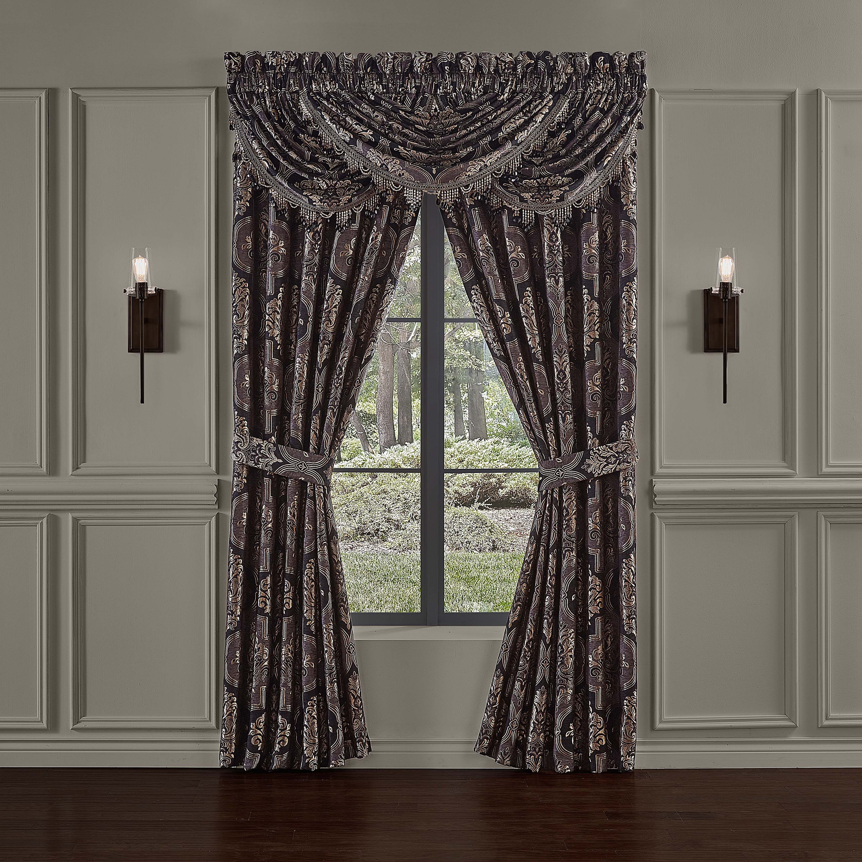 Windham Black Window Panel Pair (Set of 2) Window Panels By J. Queen New York