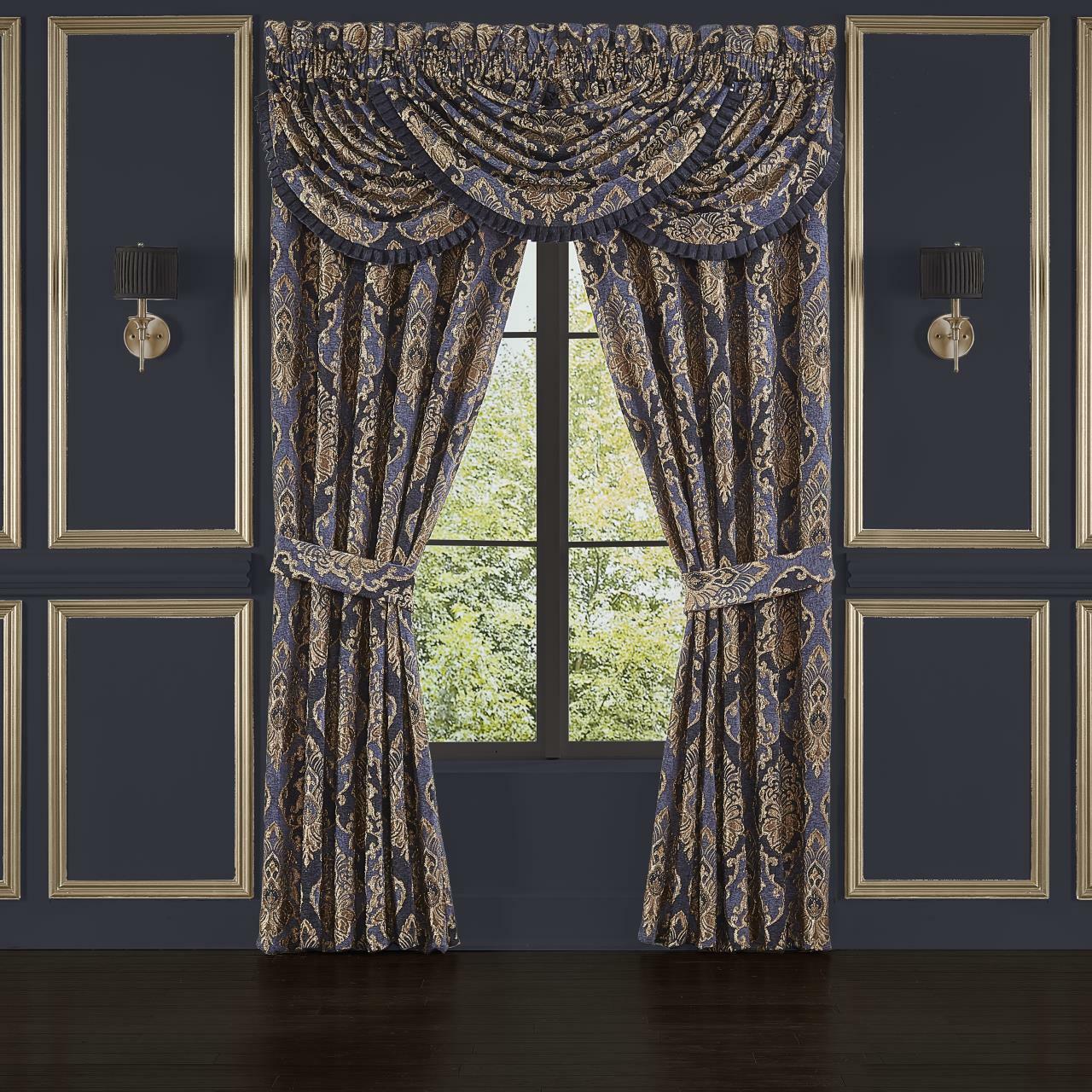 Woodstock Indigo Window Panel Pair (Set of 2) Window Panels By J. Queen New York