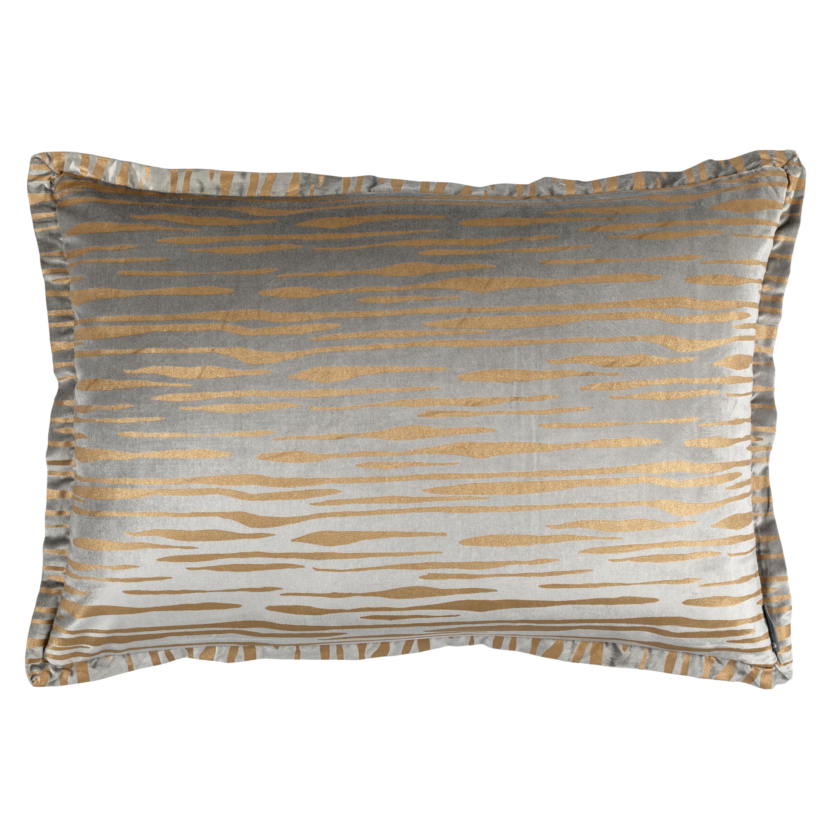 Lili Alessandra Light Grey Matte Velvet Gold Print Decorative Throw Pillow Throw Pillows By Lili Alessandra