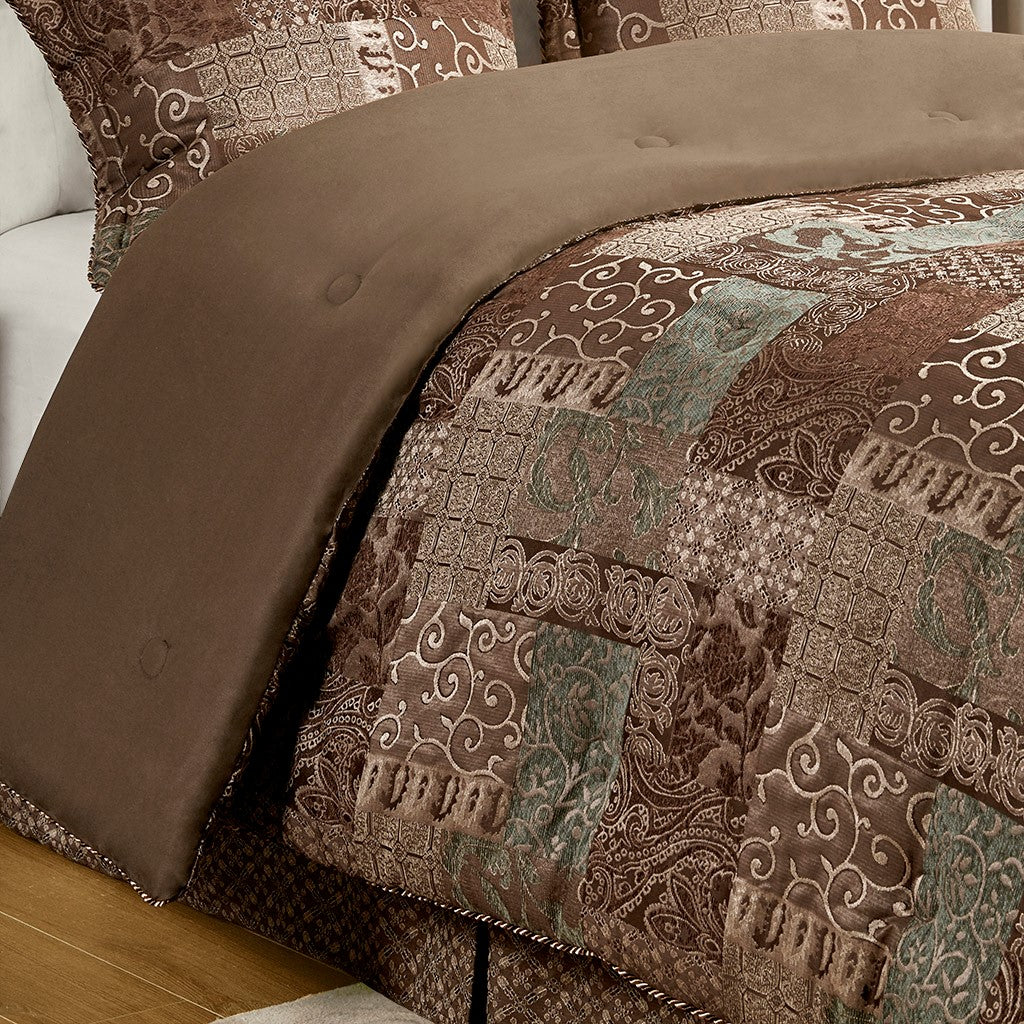 Galleria Brown 4-Piece Comforter Set By Croscill Comforter Sets By Croscill Home LLC