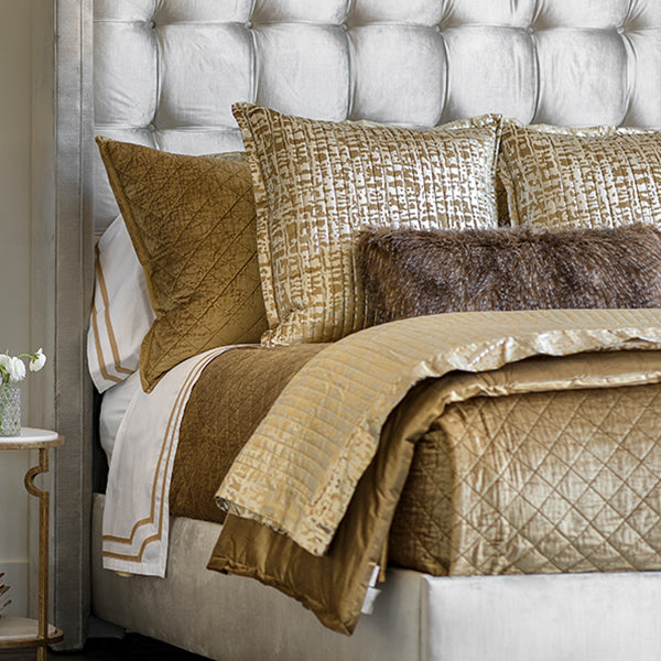Jolie Straw Velvet Diamond Quilted Coverlet Coverlet By Lili Alessandra