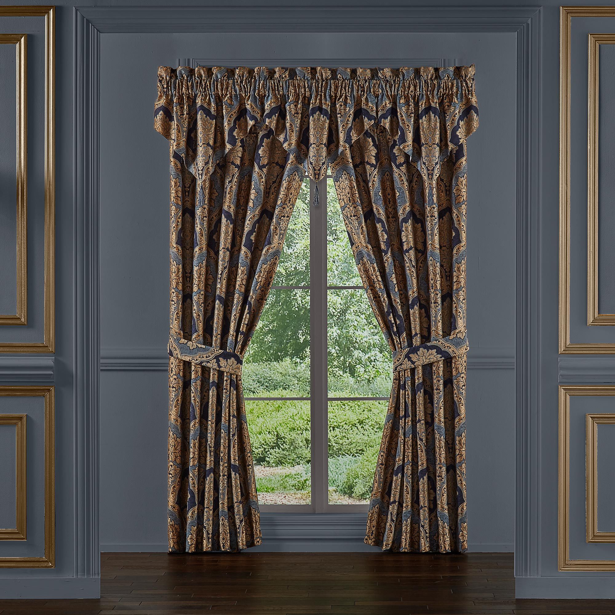 Bristol Indigo Window Panel Pair (Set of 2) Window Panels By J. Queen New York