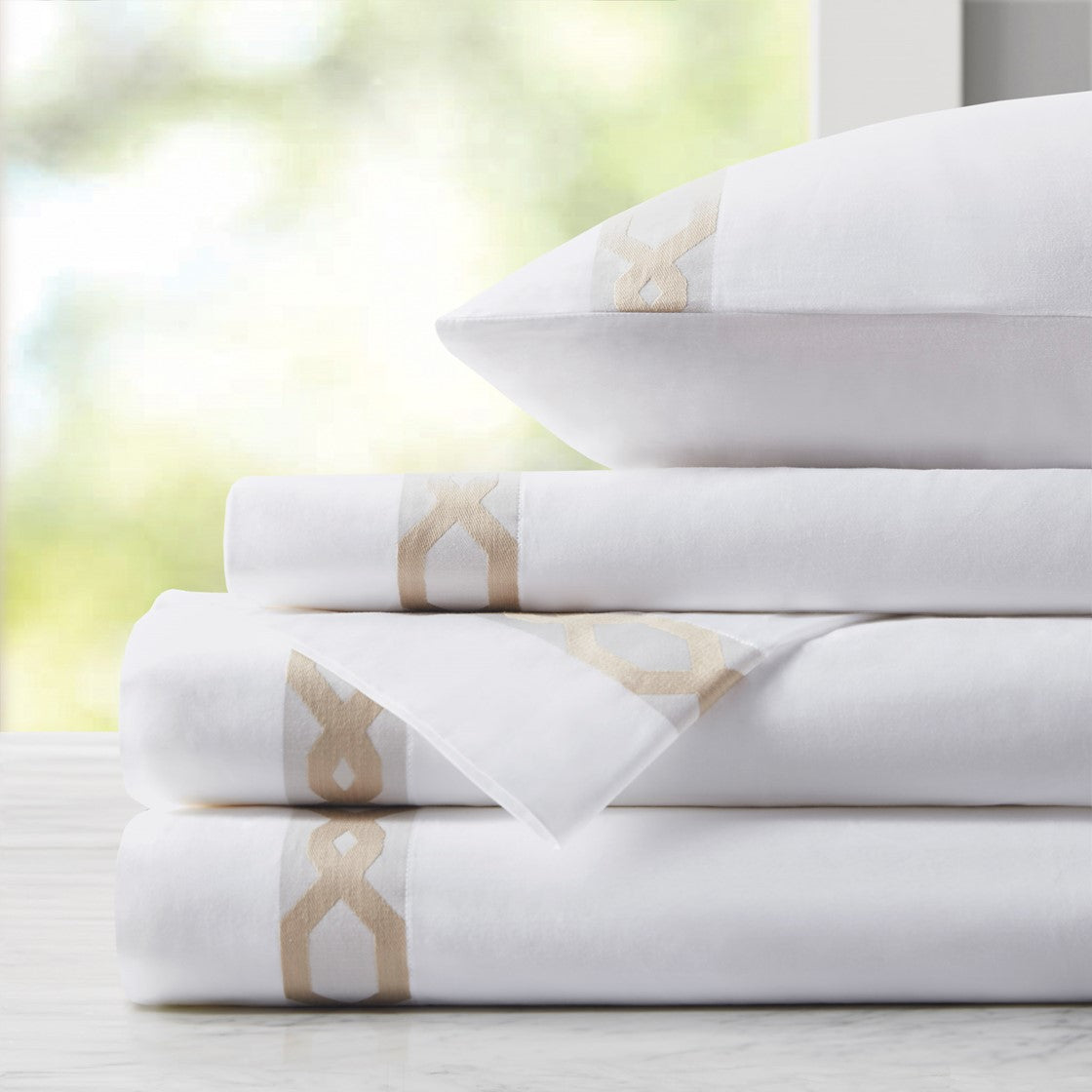 Signature Hem Taupe Sheet Set Sheet Sets By Croscill Home LLC