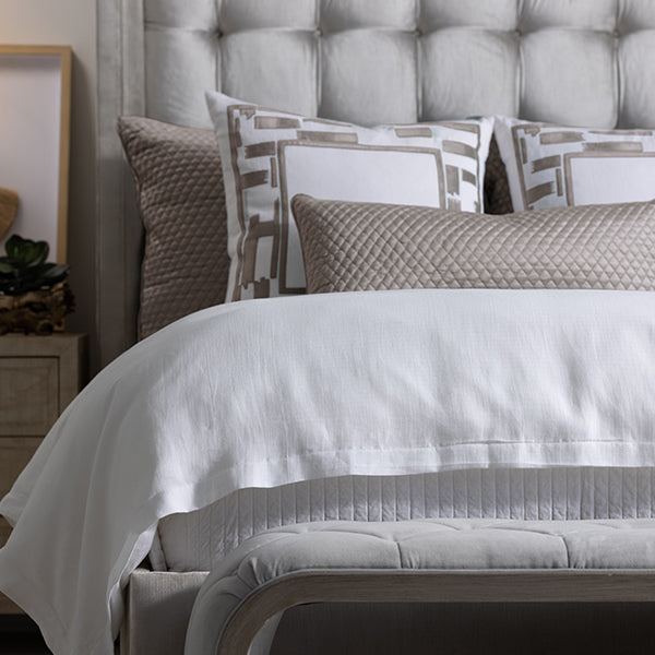 Capri White Rain Duvet Cover with Fawn Pillows Duvet Covers By Lili Alessandra