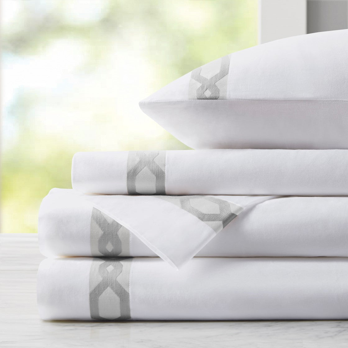 Signature Hem Grey Sheet Set Sheet Sets By Croscill Home LLC