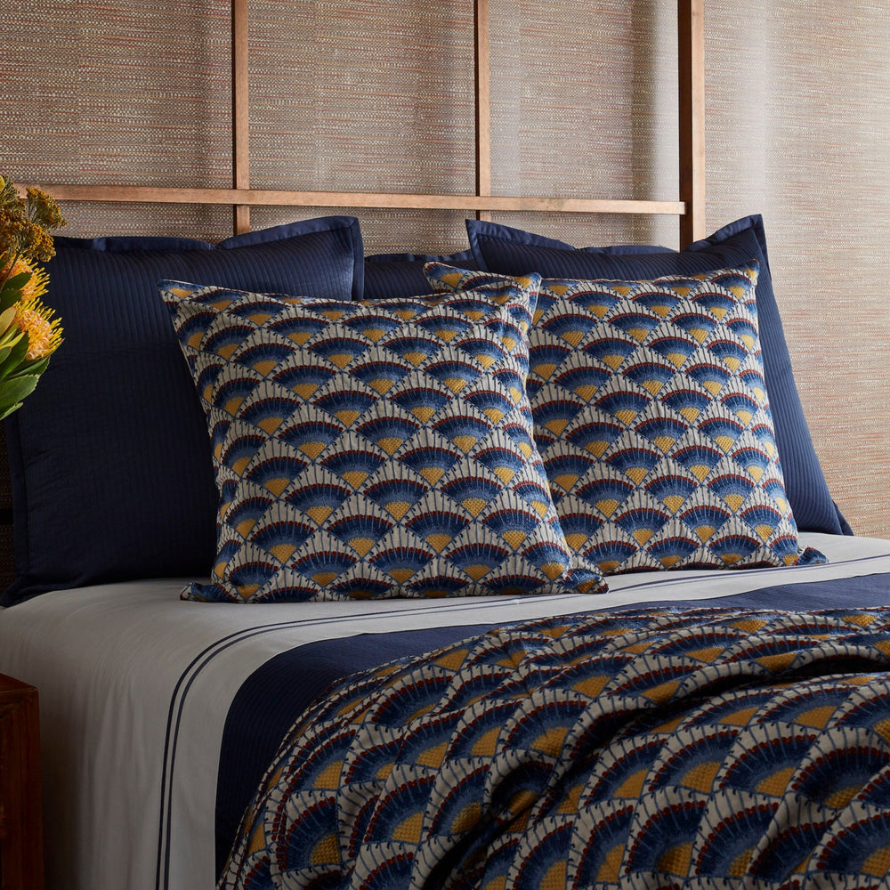 Maiolica Blues Square Decorative Throw Pillow 24" x 24" Throw Pillows By Ann Gish