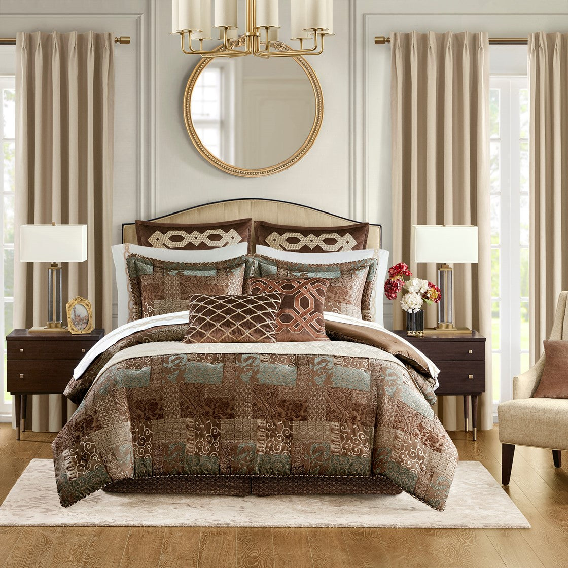 Galleria Brown 4-Piece Comforter Set By Croscill Comforter Sets By Croscill Home LLC