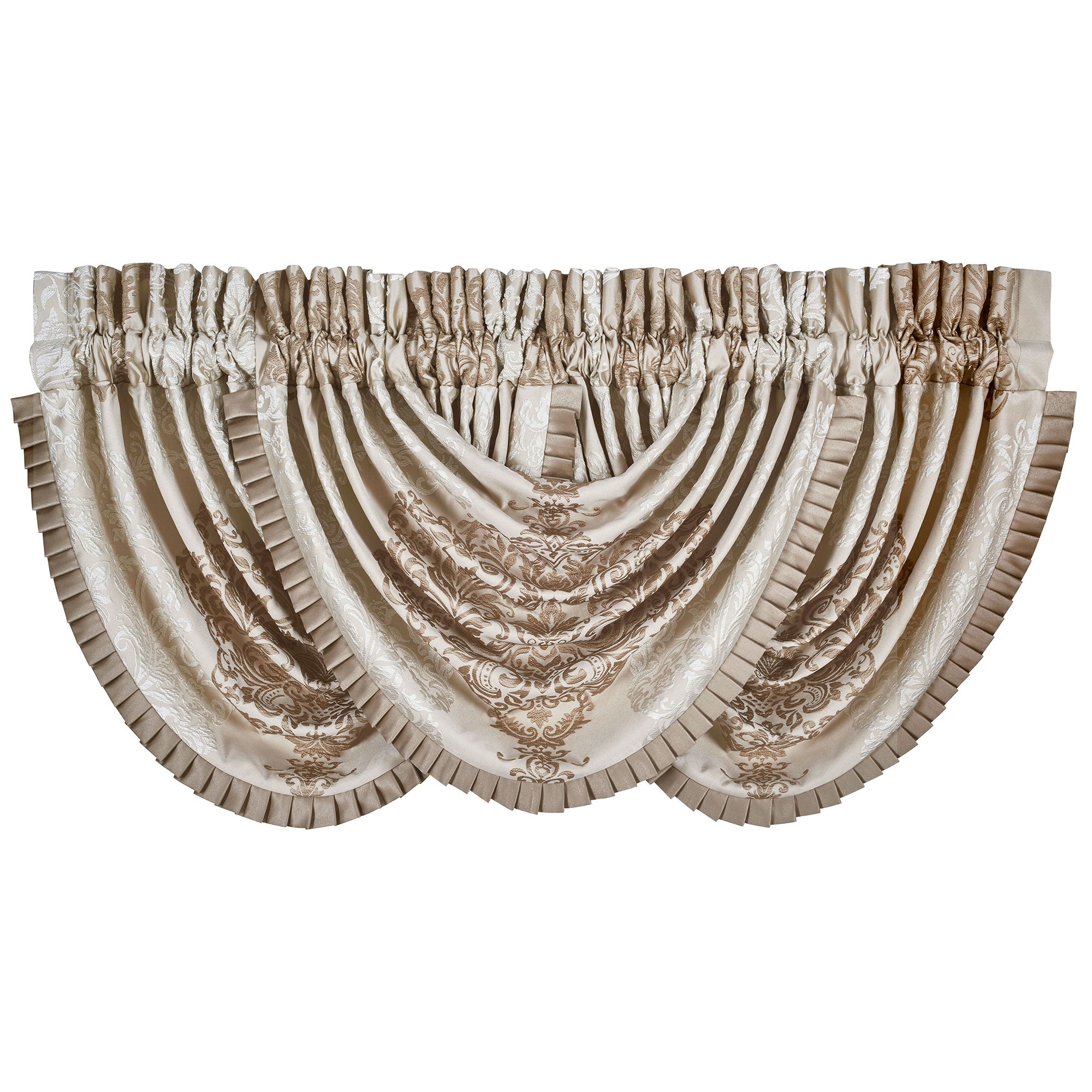 LaScala Gold Waterfall Window Valance By J Queen Window Valances By J. Queen New York
