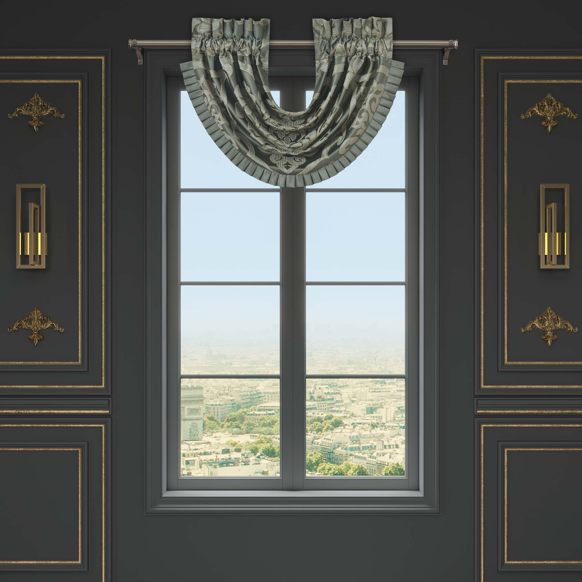 Santino Jade Waterfall Window Valance Window Valances By J. Queen New York
