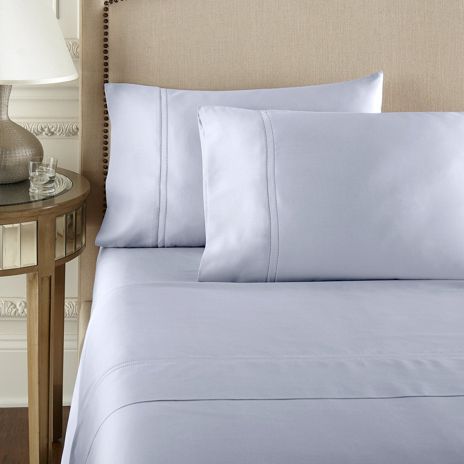 Yalda Icy Blue Sheet Set | 100% Certified Giza Egyptian Cotton Sheet Set By Pure Parima