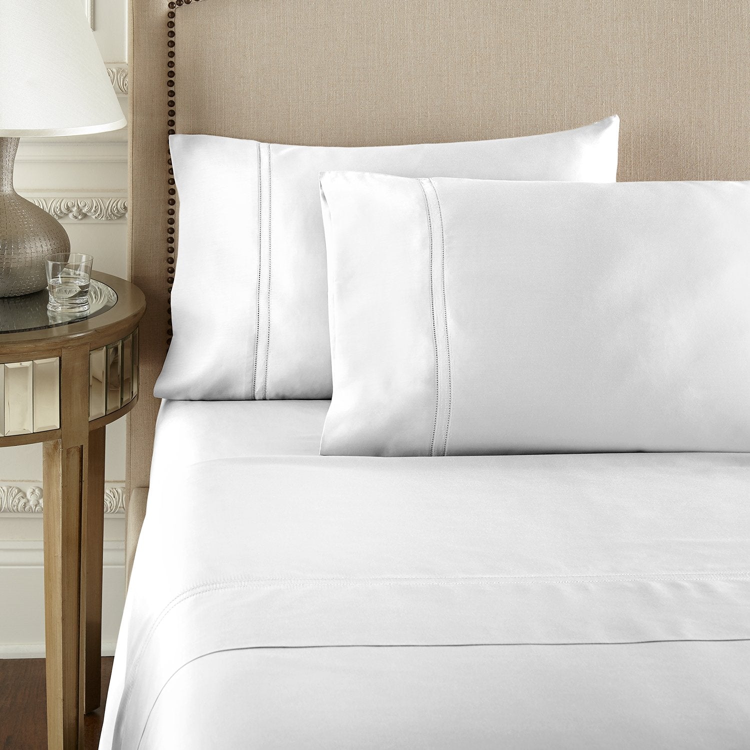 Yalda White Sheet Set | 100% Certified Giza Egyptian Cotton Sheet Set By Pure Parima